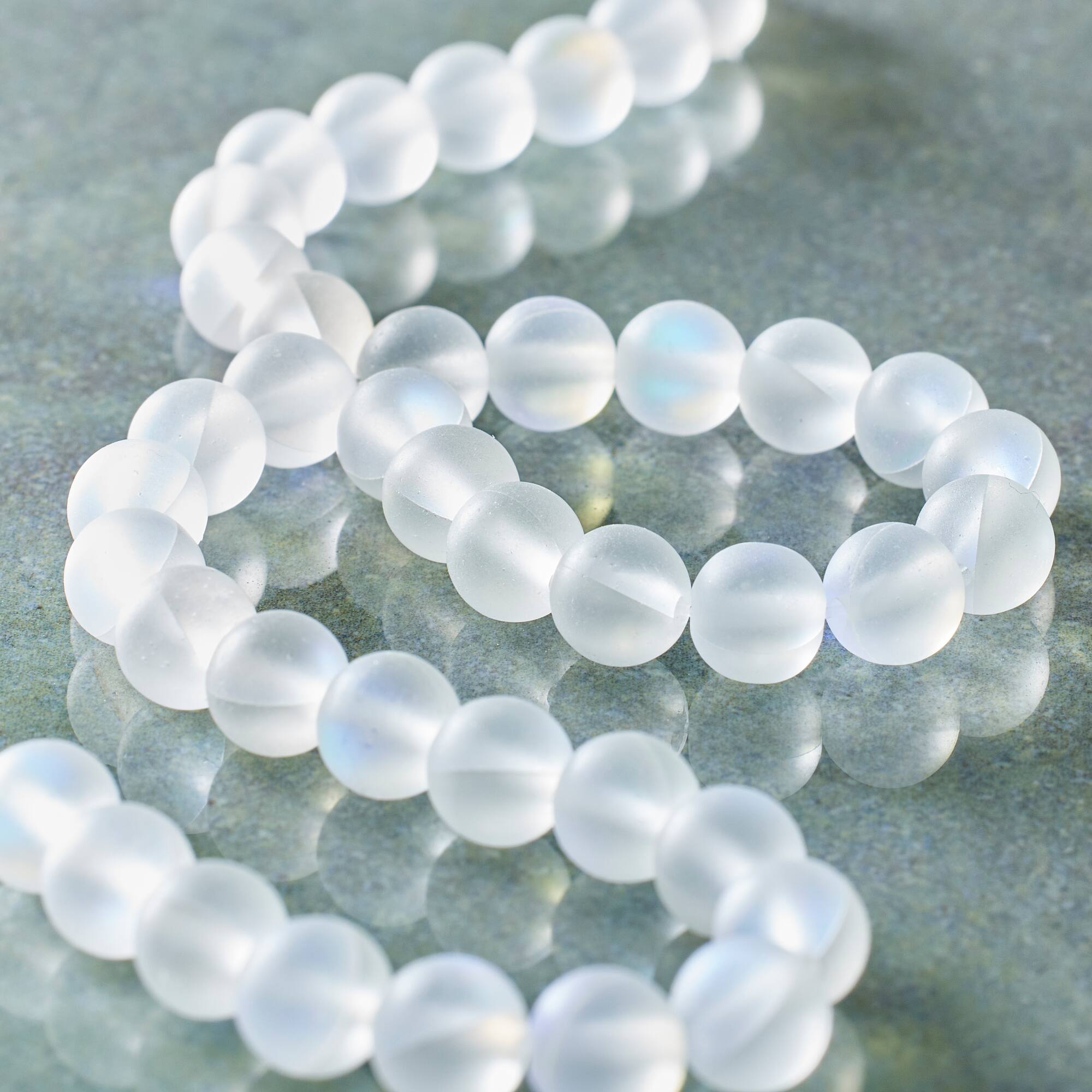 White Opal Glass Round Beads, 6mm by Bead Landing™